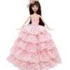 Inch Doll's Full Dress Five Layers Lace Strapless Dress And Hat Romantic Clothing